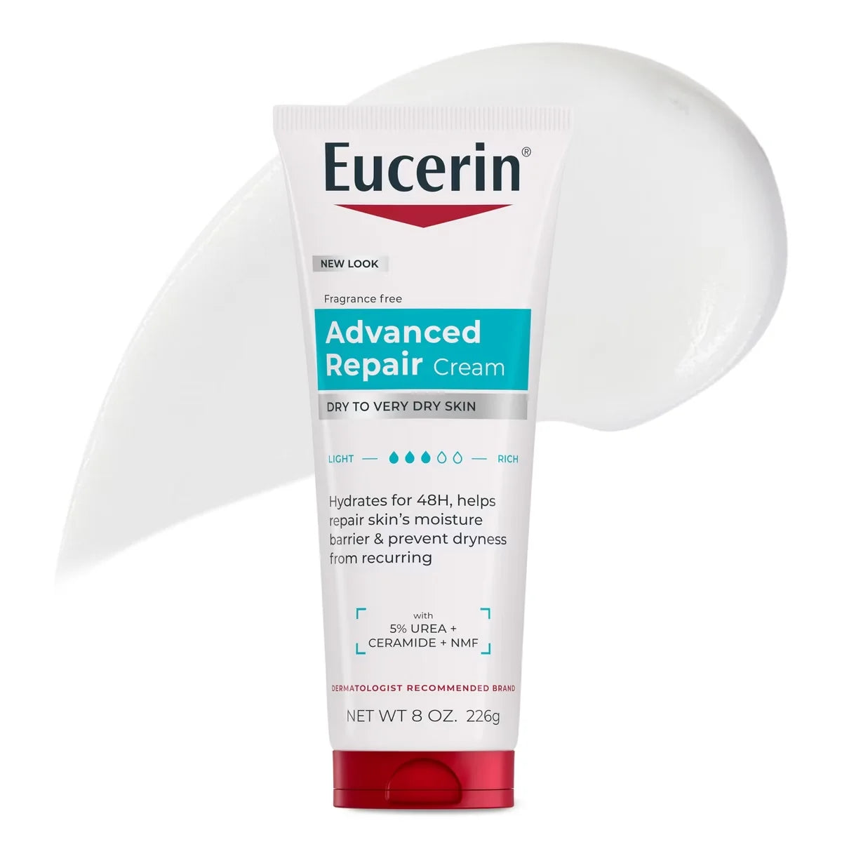 Eucerin Advanced Repair Body Cream for Very Dry Skin Unscented - 8oz