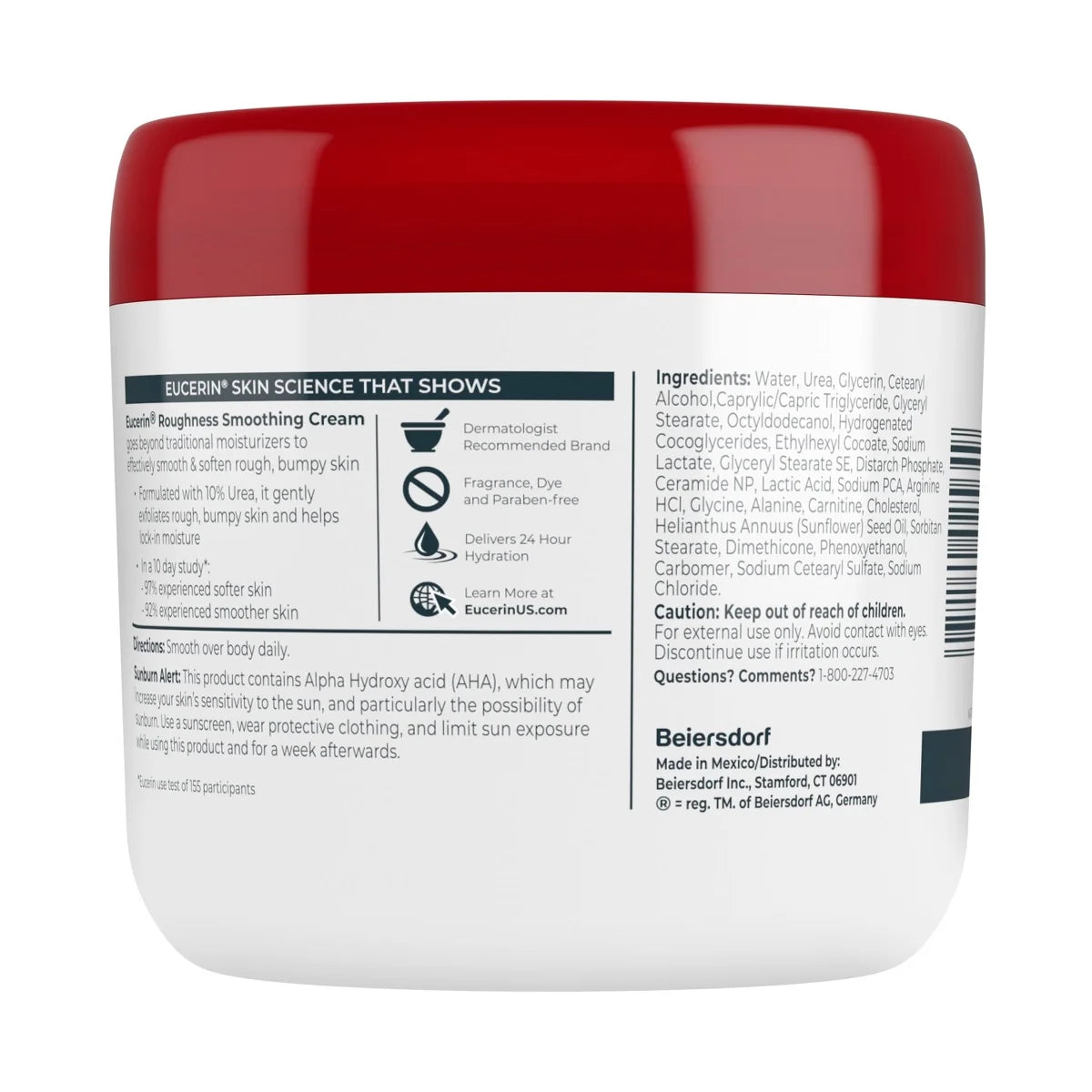Eucerin Roughness Relief Cream Fragrance Free Body Cream for Dry Skin - 16oz